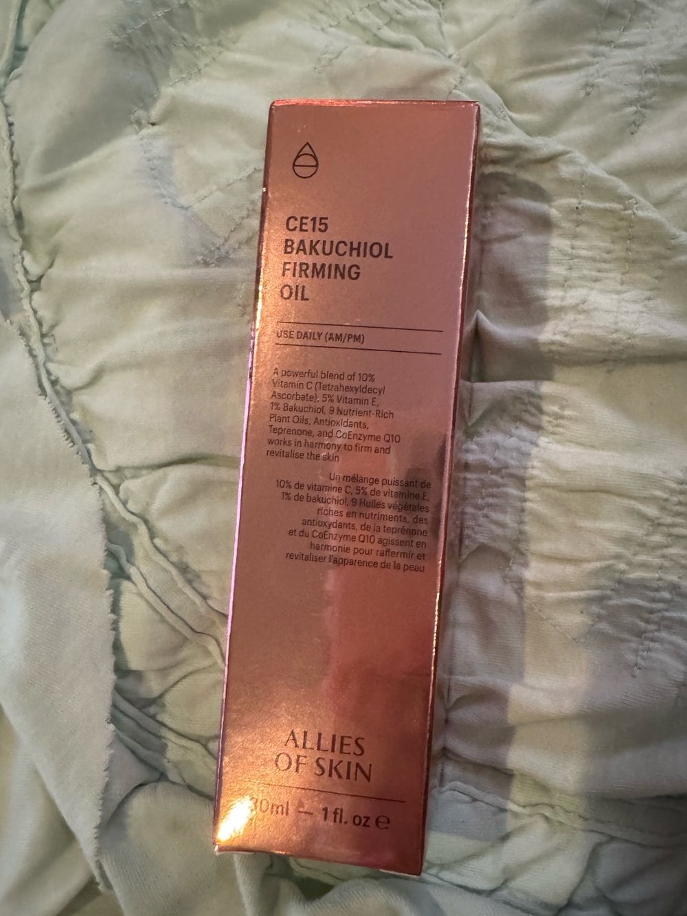 Allies of Skin CE15 Bakuchiol Firming Oil - Rose Gold Box